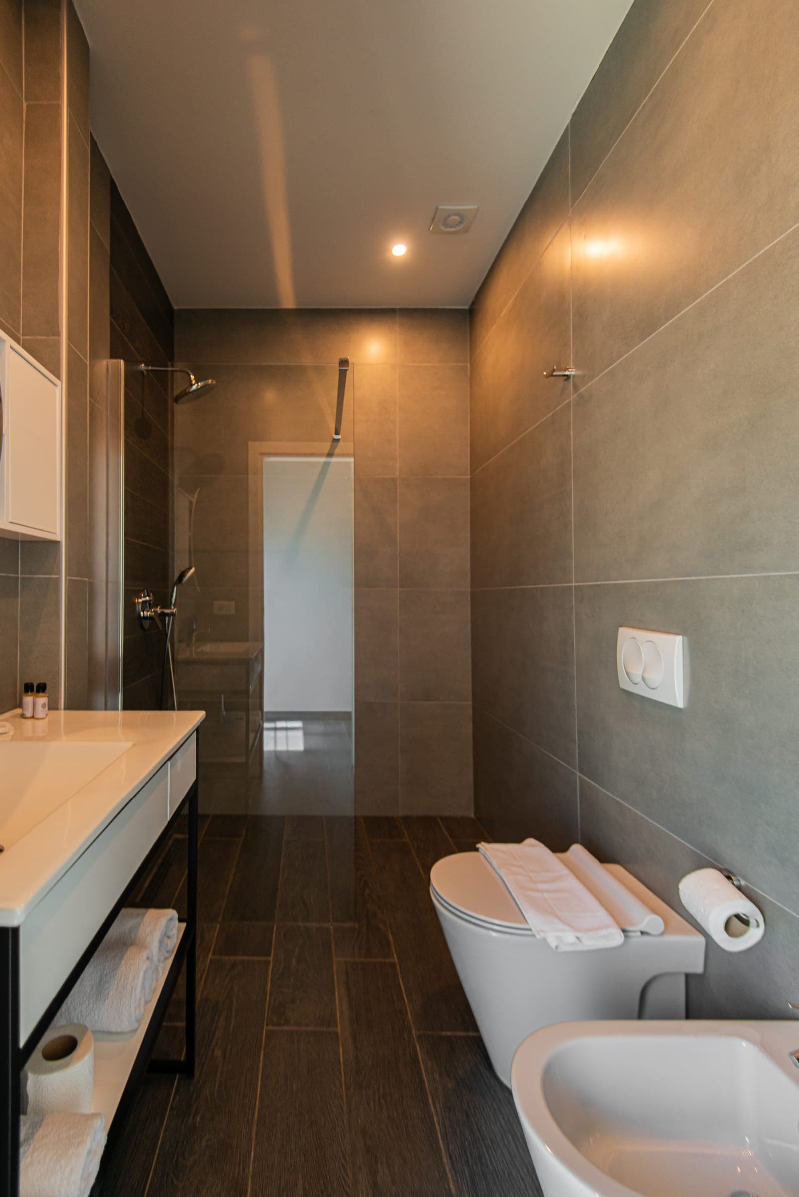 Deluxe Double Room bathroom with a walk-in shower
